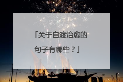 关于自渡治愈的句子有哪些？