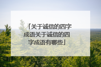 关于诚信的四字成语关于诚信的四字成语有哪些