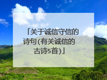 关于诚信守信的诗句(有关诚信的古诗5首)