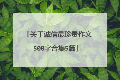 关于诚信最珍贵作文500字合集5篇