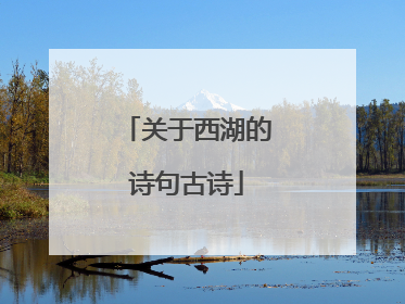 关于西湖的诗句古诗