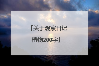 关于观察日记植物200字