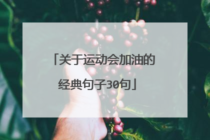 关于运动会加油的经典句子30句