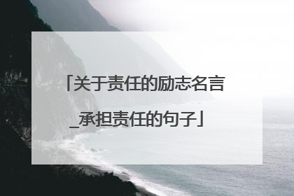 关于责任的励志名言_承担责任的句子