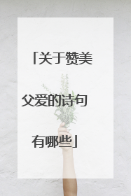 关于赞美父爱的诗句有哪些