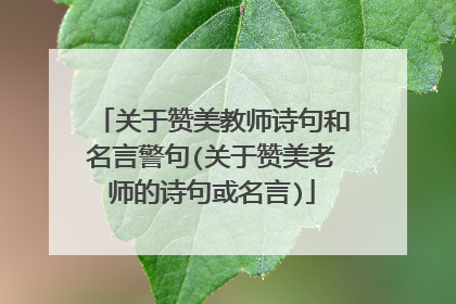 关于赞美教师诗句和名言警句(关于赞美老师的诗句或名言)