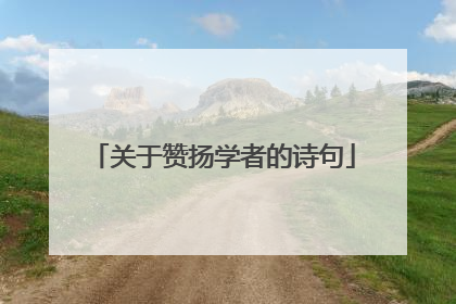 关于赞扬学者的诗句