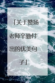 关于赞扬老师辛勤付出的优美句子