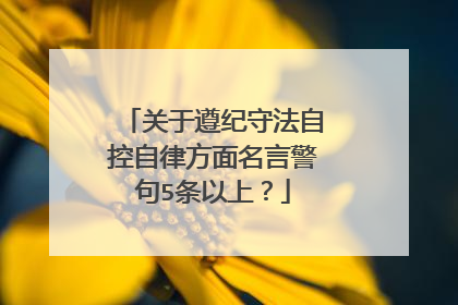 关于遵纪守法自控自律方面名言警句5条以上?