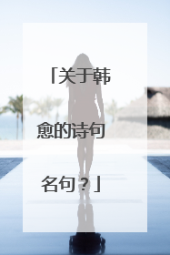 关于韩愈的诗句名句?