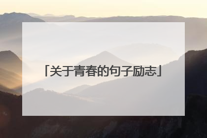 关于青春的句子励志