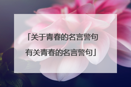 关于青春的名言警句 有关青春的名言警句