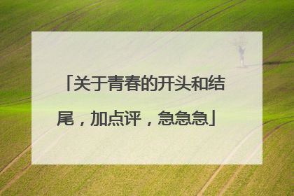 关于青春的开头和结尾,加点评,急急急