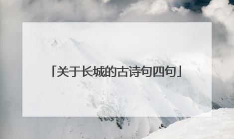 关于长城的古诗句四句