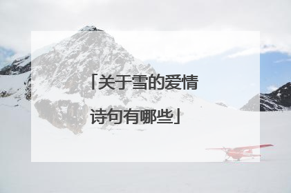 关于雪的爱情诗句有哪些