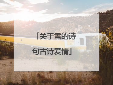 关于雪的诗句古诗爱情