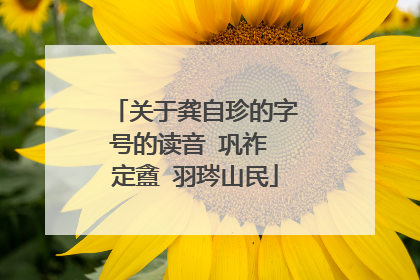 关于龚自珍的字号的读音 巩祚 定盦 羽琌山民