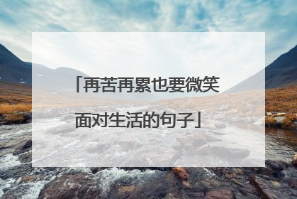 再苦再累也要微笑面对生活的句子