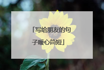 写给朋友的句子暖心简短