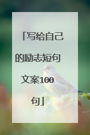 写给自己的励志短句文案100句