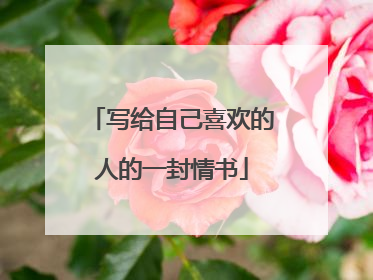 写给自己喜欢的人的一封情书
