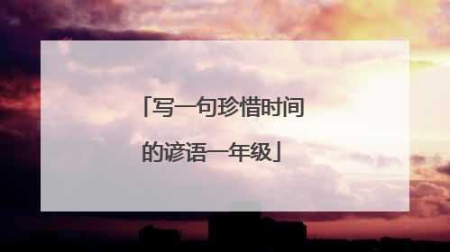 写一句珍惜时间的谚语一年级