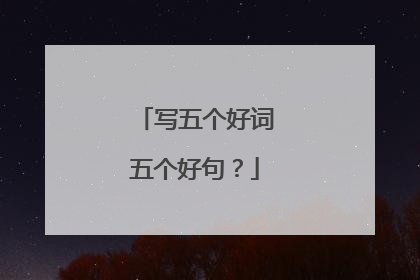 写五个好词五个好句？