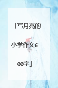 写月亮的小学作文600字