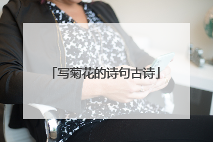 写菊花的诗句古诗