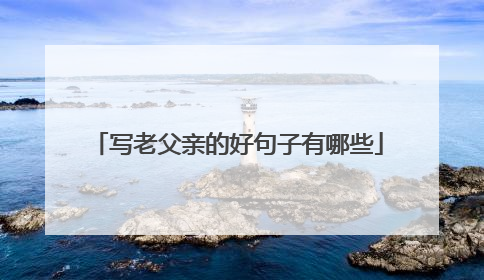 写老父亲的好句子有哪些