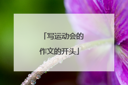 写运动会的作文的开头