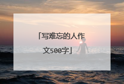 写难忘的人作文500字