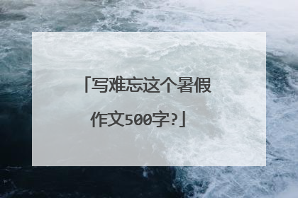 写难忘这个暑假作文500字?