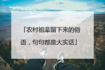 农村祖辈留下来的俗语，句句都是大实话