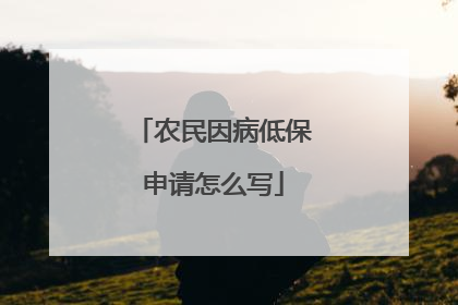农民因病低保申请怎么写