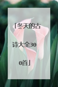 冬天的古诗大全300首