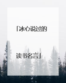 冰心说过的读书名言
