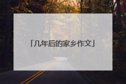 几年后的家乡作文