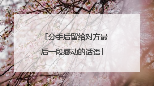 分手后留给对方最后一段感动的话语
