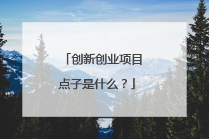 创新创业项目点子是什么？