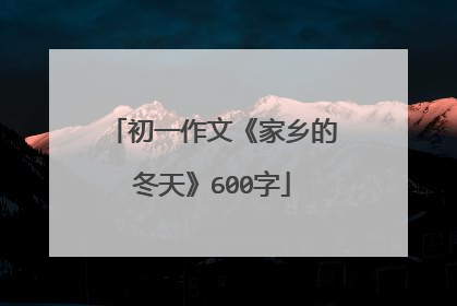 初一作文《家乡的冬天》600字