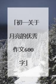 初一关于月亮的优秀作文600字