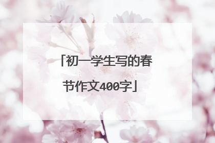 初一学生写的春节作文400字