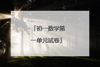 初一数学第一单元试卷