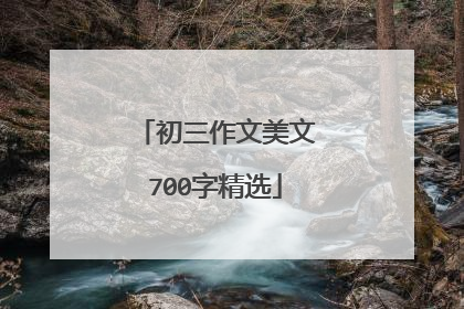初三作文美文700字精选