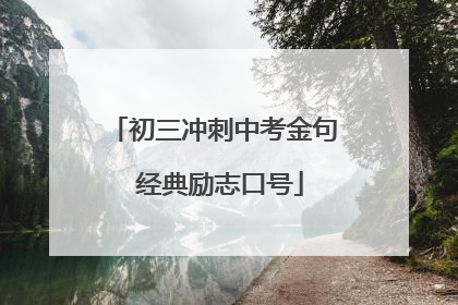 初三冲刺中考金句 经典励志口号