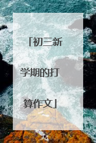 初三新学期的打算作文