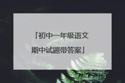 初中一年级语文期中试题带答案