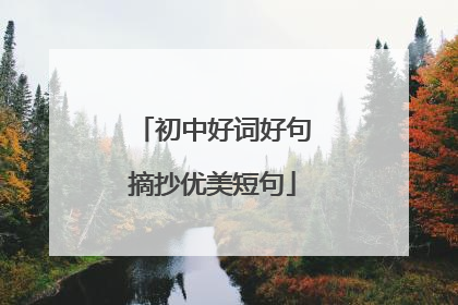 初中好词好句摘抄优美短句