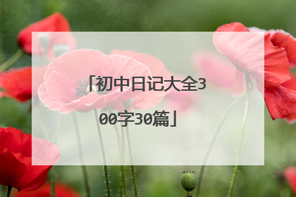 初中日记大全300字30篇
